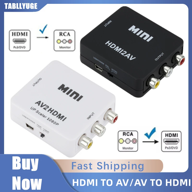 Audio Splitter Y - Adattatore convertitore HDMI-compatibile con RCA AV/CVBS